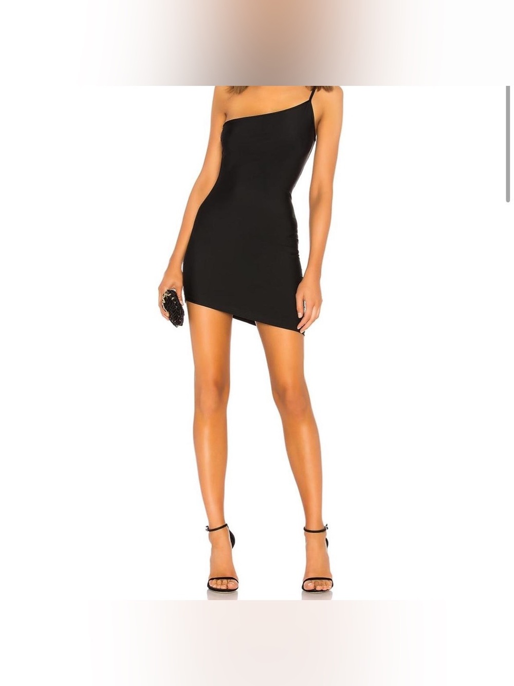 superdown Asymmetric One-Shoulder Black Mini Dress